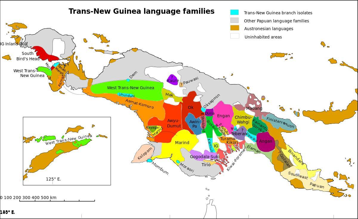 карта на Папуа-Нова Гвинея език 