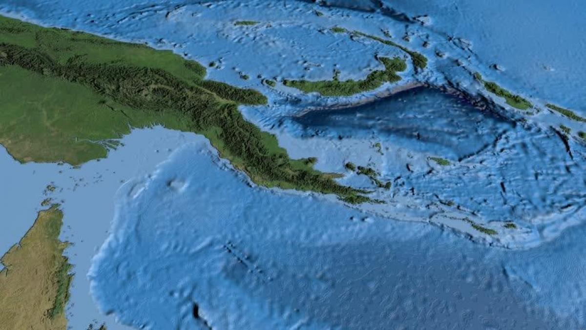карта, сателитна карта на Папуа-Нова Гвинея
