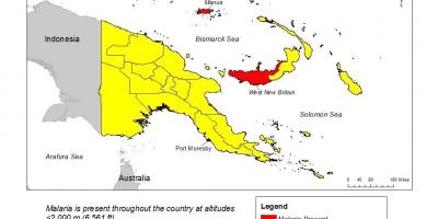 Карта на Папуа-Нова Гвинея маларията