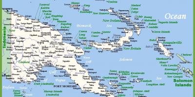 Папуа-Нова Гвинея на картата 