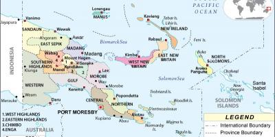 Карта на Папуа-Нова Гвинея, провинция